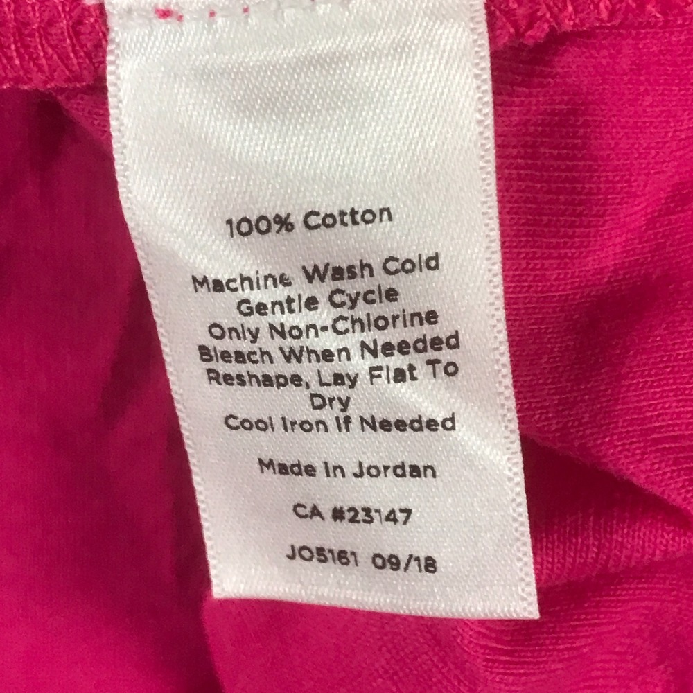 Talbots Hello Saturday Top Womens Small Petite Hot Pink Cotton 3/4 Sleeve Modern - Picture 5 of 9